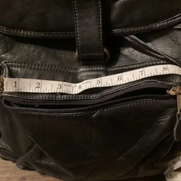 FRYE Black Leather Back Pack - Picture 4 of 12